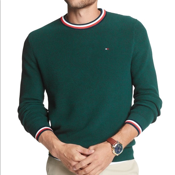 Tommy Hilfiger Other - NWT Tommy Hilfiger Men's Geneva Regular Fit Tipped Ribbed Knit Sweater